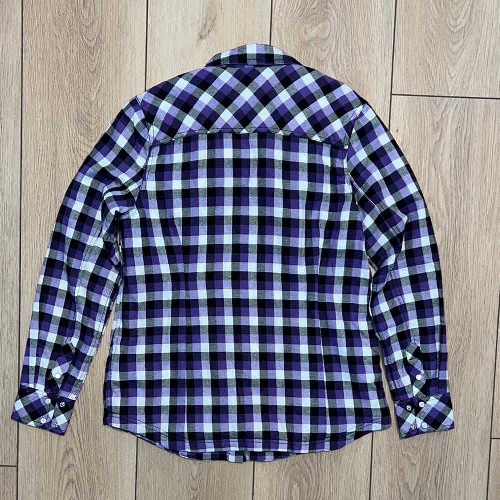 NWT - BC Clothing Casual Purple and Black Button Down Shirt - Picture 5 of 13